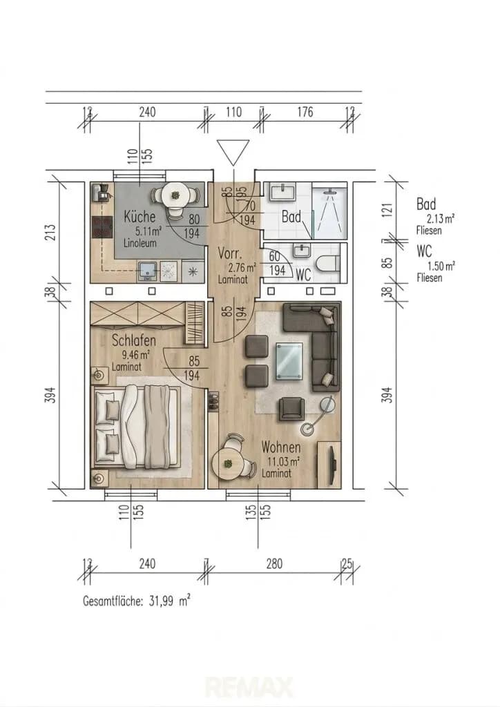 2-Zimmer-Wohnung kaufen in Mödling – 32 m², € 174.000 – Bild 17 von 17