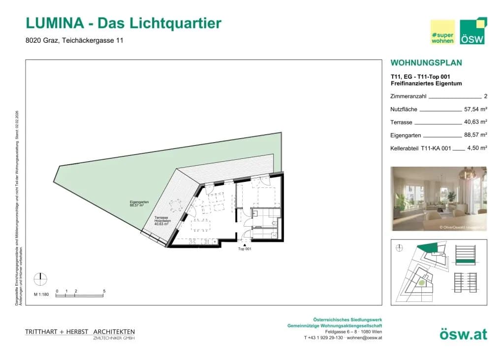 2-Zimmer-Wohnung kaufen in Graz – 57,54 m², € 276.000 – Bild 2 von 13