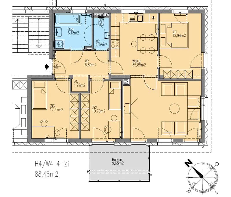 4-Zimmer-Wohnung mieten in Murtal – 88,4 m², € 1.013 – Bild 2 von 2
