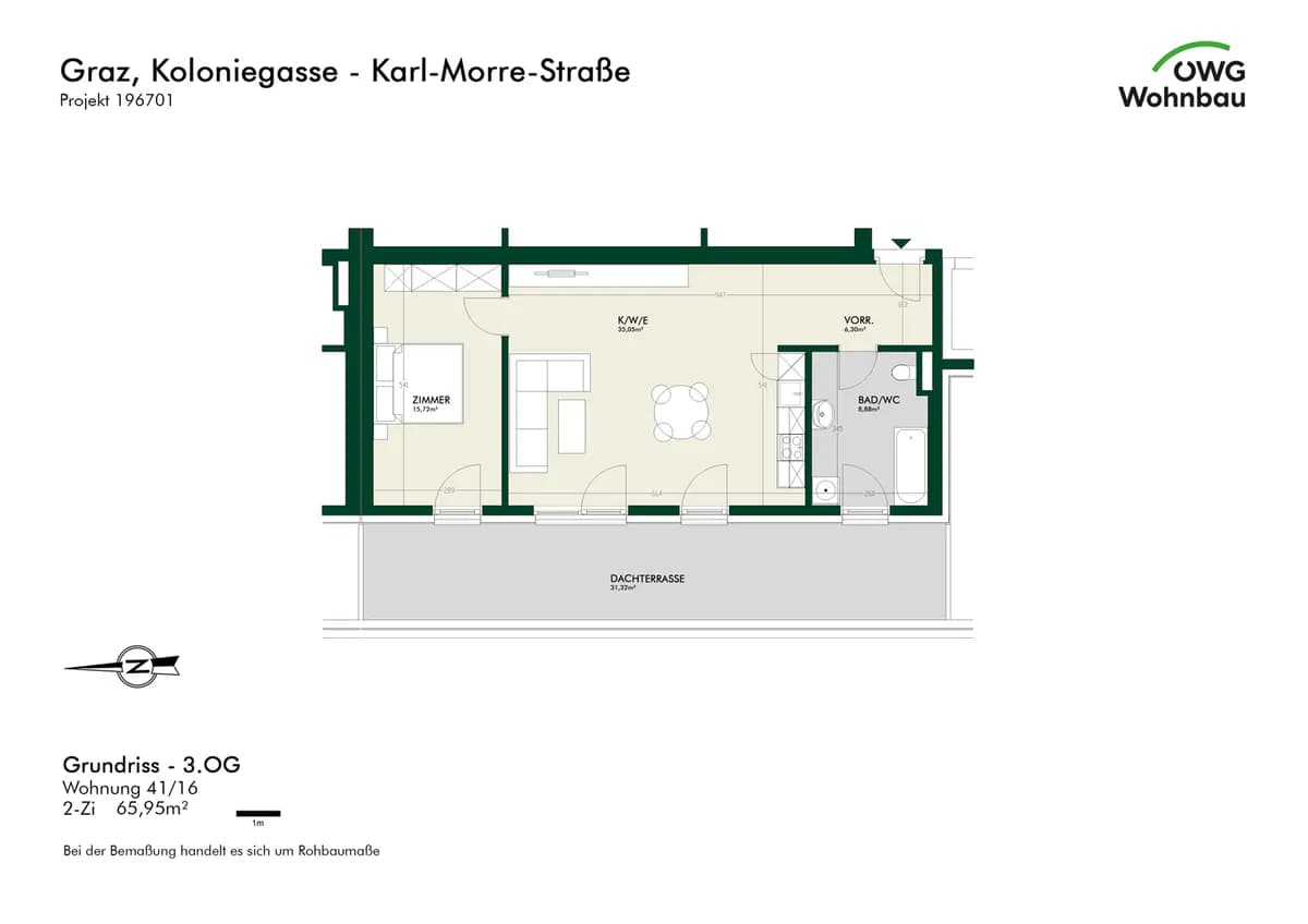 2-Zimmer-Wohnung mieten in Graz – 66 m², € 1.212 – Bild 5 von 5