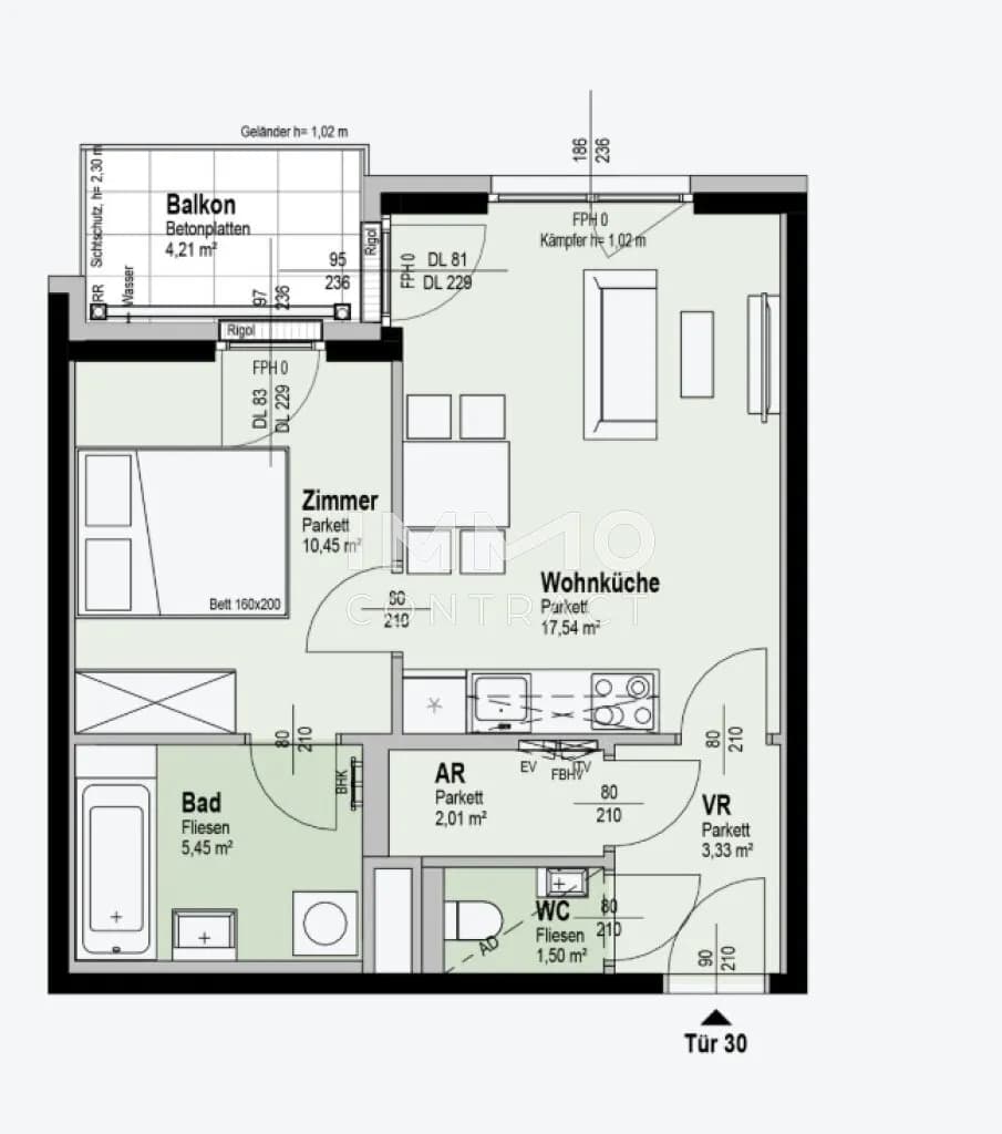 2-Zimmer-Wohnung kaufen in Wien – 40,29 m², € 308.700 – Bild 7 von 7