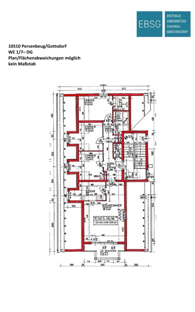 4-Zimmer-Wohnung mieten in Melk – 96,96 m², € 625 – Bild 2 von 6