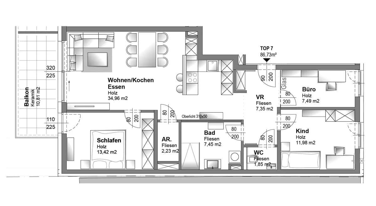 3-Zimmer-Wohnung kaufen in Linz – 86,73 m², € 699.000 – Bild 2 von 19