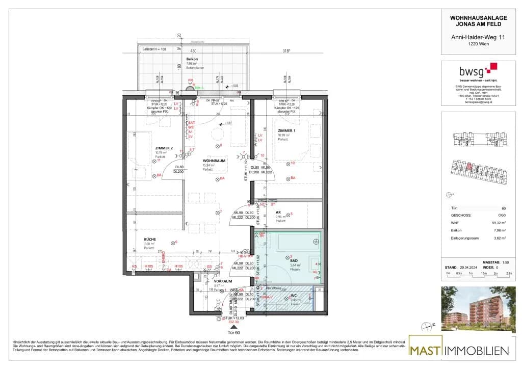 3-Zimmer-Wohnung kaufen in Wien – 59,32 m², € 345.000 – Bild 11 von 11