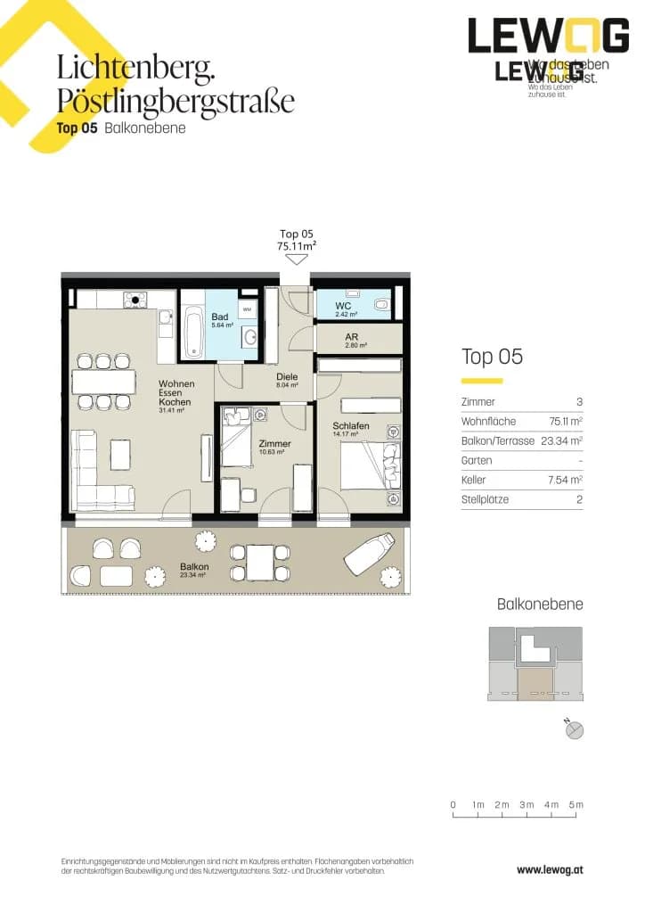 3-Zimmer-Wohnung kaufen in Urfahr-Umgebung – 75 m², € 434.000 – Bild 13 von 15