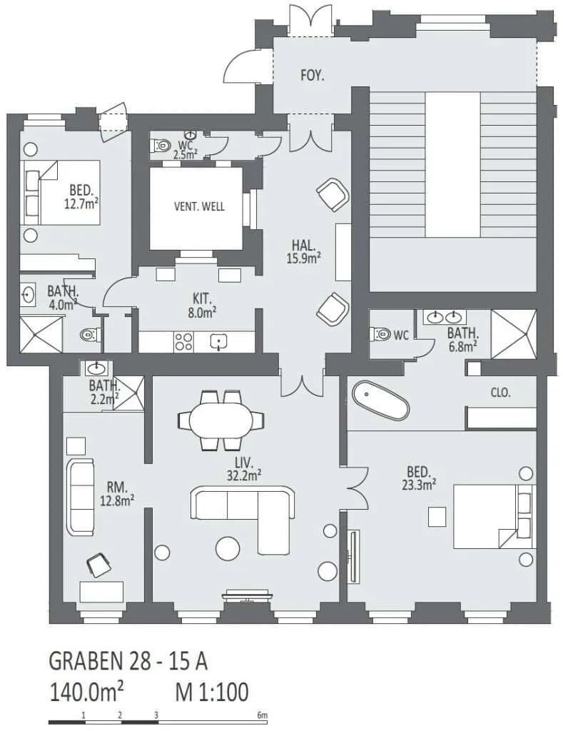 4-Zimmer-Wohnung mieten in Wien – 140 m², € 8.143 – Bild 27 von 27