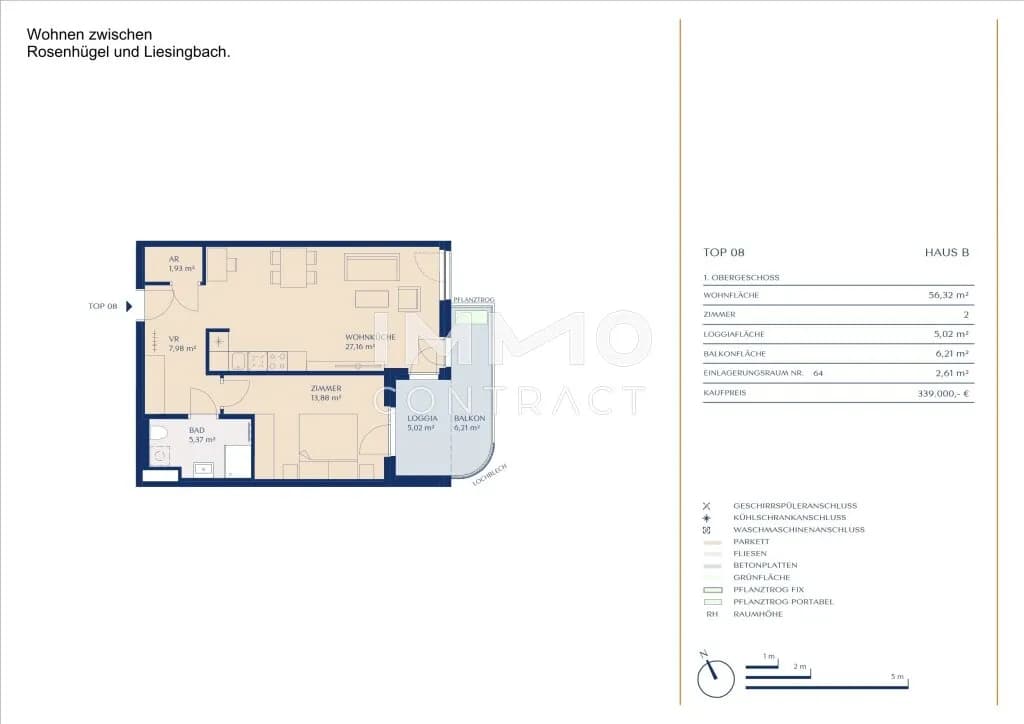 2-Zimmer-Wohnung kaufen in Wien – 56,32 m², € 339.000 – Bild 11 von 11