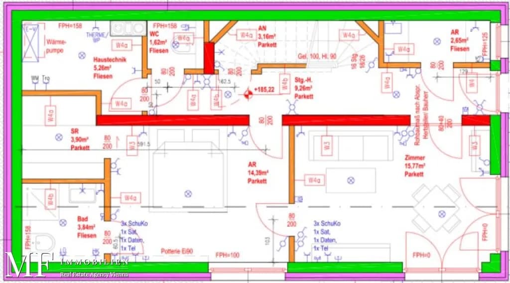 7-Zimmer-Haus mieten in Wien – 191 m², € 4.400 – Bild 13 von 16