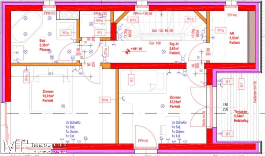7-Zimmer-Haus mieten in Wien – 191 m², € 4.400 – Bild 15 von 16