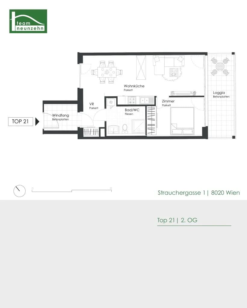 2-Zimmer-Wohnung mieten in Graz – 49,96 m², € 849 – Bild 22 von 22
