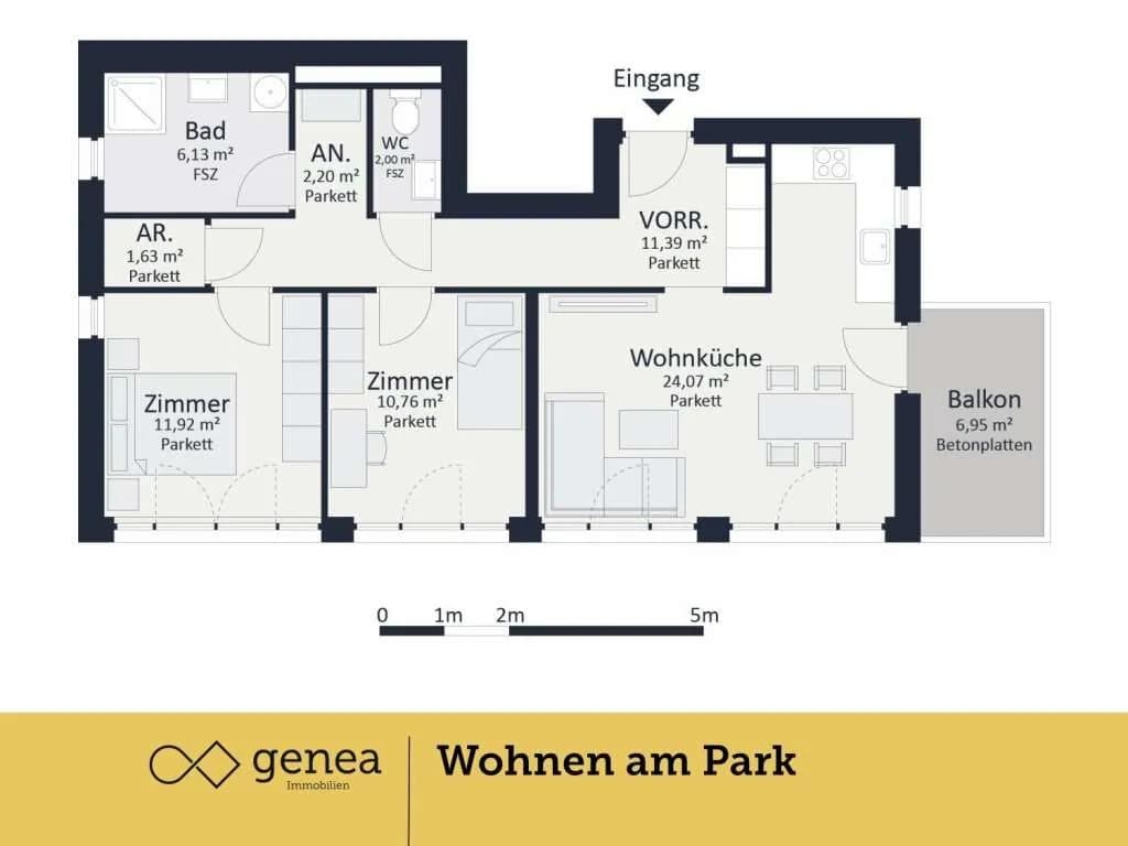 3-Zimmer-Wohnung kaufen in Graz – 70,12 m², € 465.000 – Bild 2 von 4