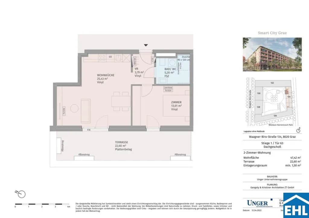 2-Zimmer-Wohnung mieten in Graz – 47,42 m², € 799 – Bild 20 von 20