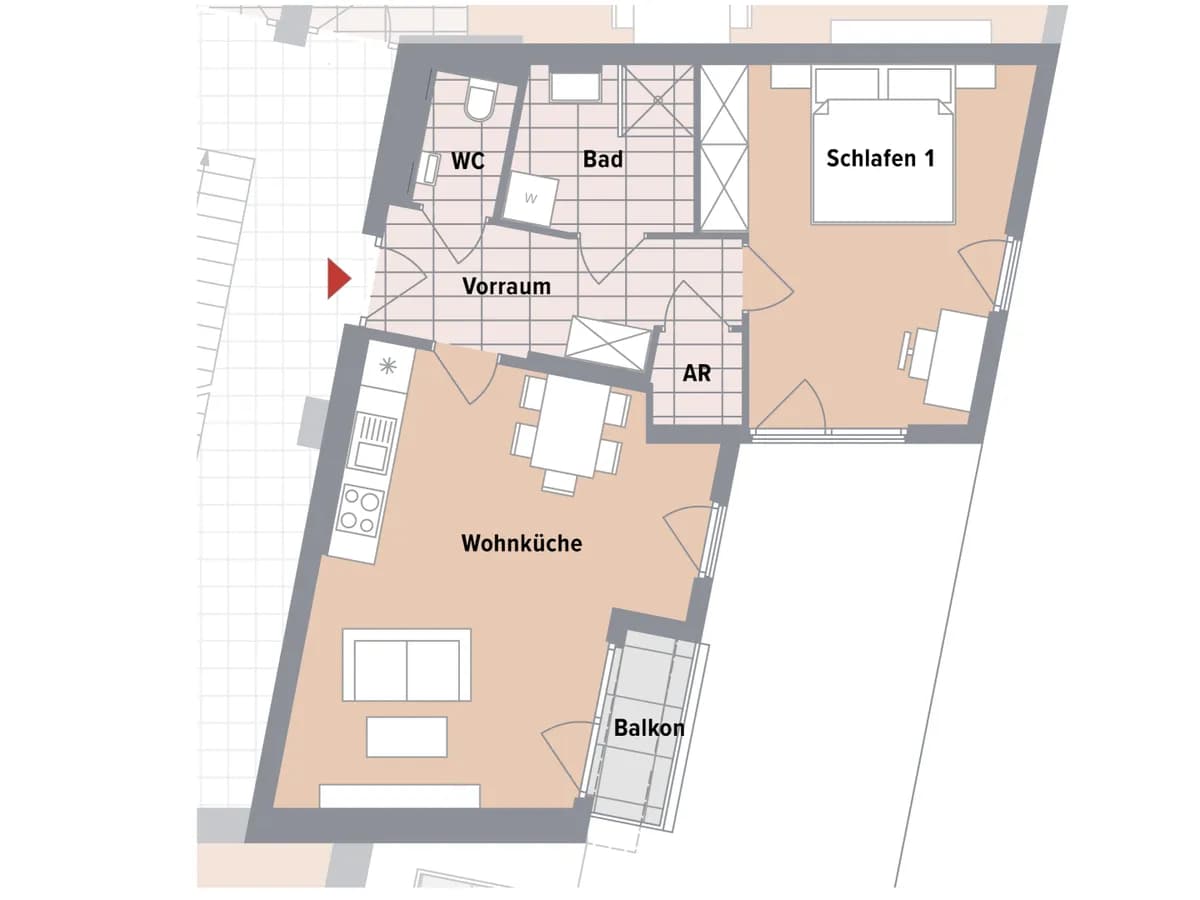 2-Zimmer-Wohnung kaufen in Wien – 52,55 m², € 318.400 – Bild 5 von 5