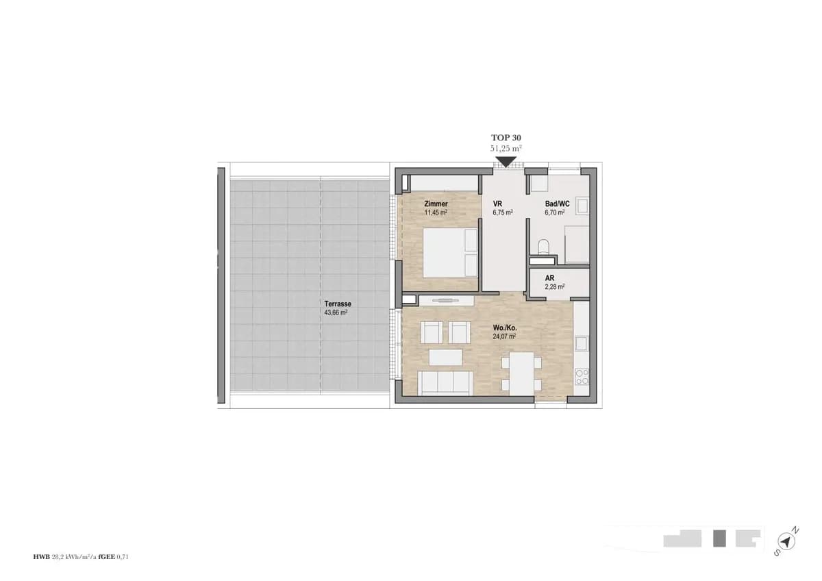 2-Zimmer-Wohnung kaufen in Graz – 51,25 m², € 455.364 – Bild 2 von 6