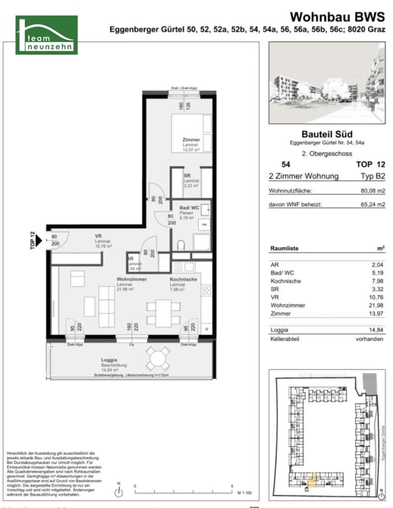 2-Zimmer-Wohnung mieten in Graz – 65,24 m², € 798 – Bild 15 von 15