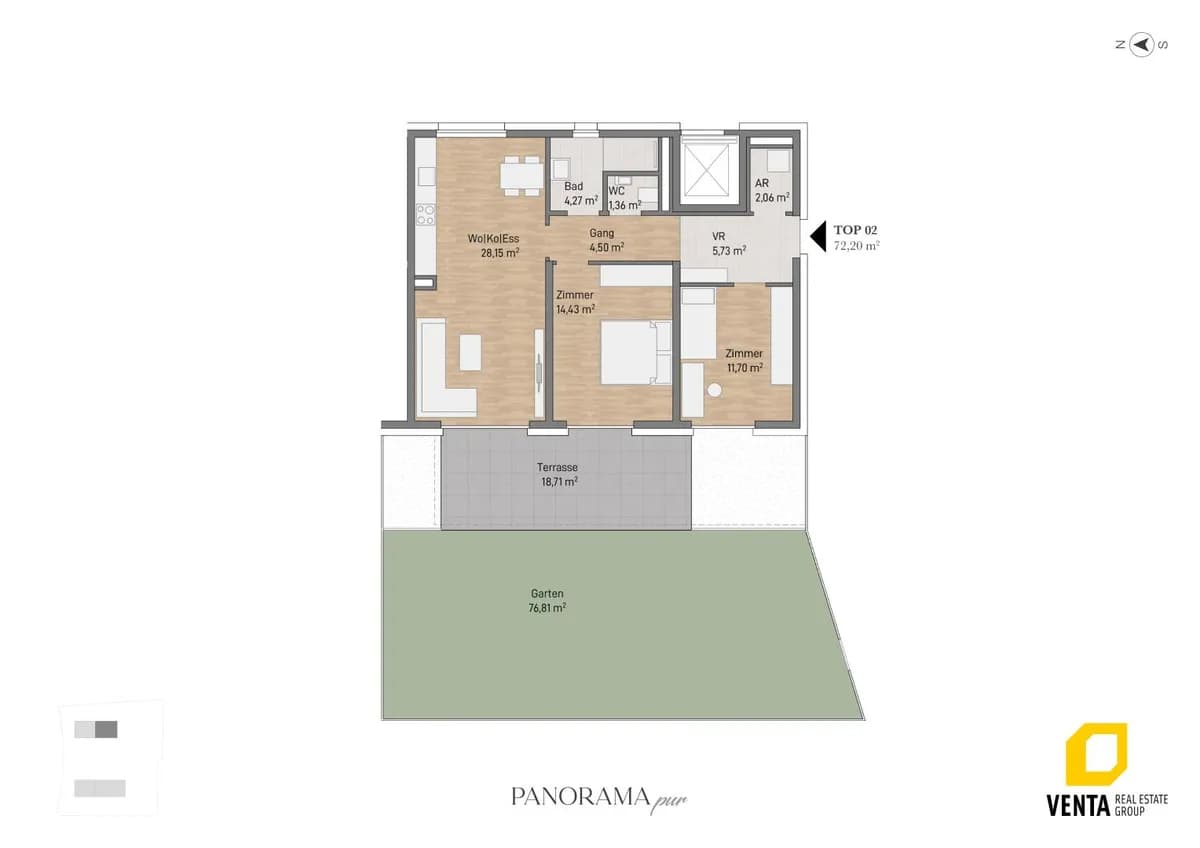 3-Zimmer-Wohnung kaufen in Graz – 72,2 m², € 442.403 – Bild 2 von 4