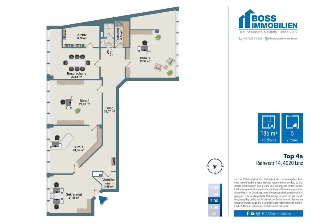 5-Zimmer-Gewerbeimmobilie mieten in Linz – 186 m², € 1.767 – Bild 10 von 10