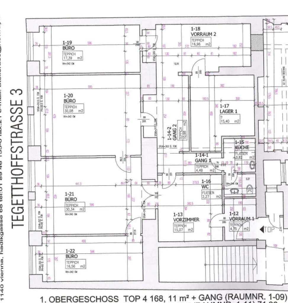 23-Zimmer-Gewerbeimmobilie mieten in Wien – 828 m², € 18.625 – Bild 21 von 24