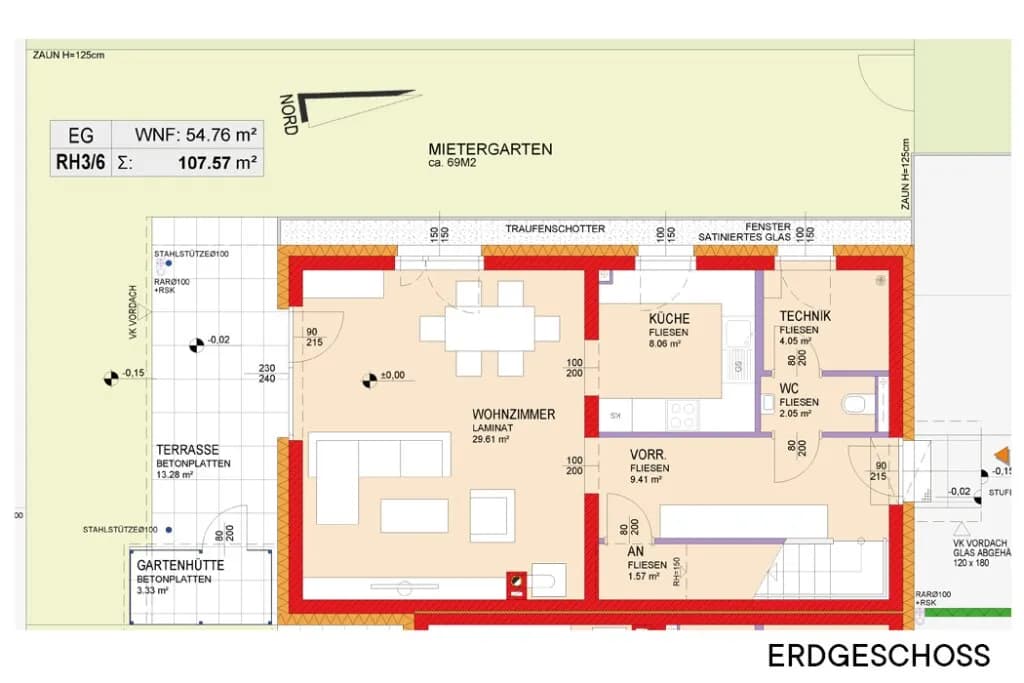 4-Zimmer-Haus mieten in Sankt Pölten Land – 107,57 m², € 1.166 – Bild 2 von 10