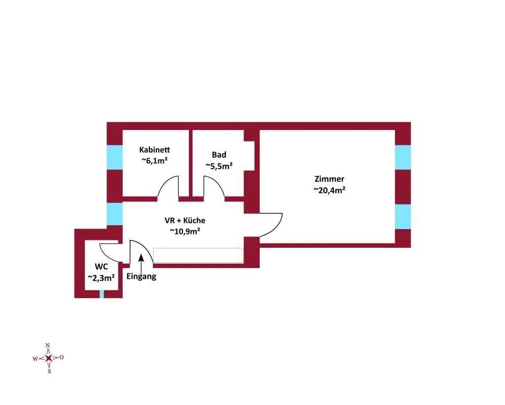 2-Zimmer-Wohnung kaufen in Wien – 46,74 m², € 189.000 – Bild 3 von 3