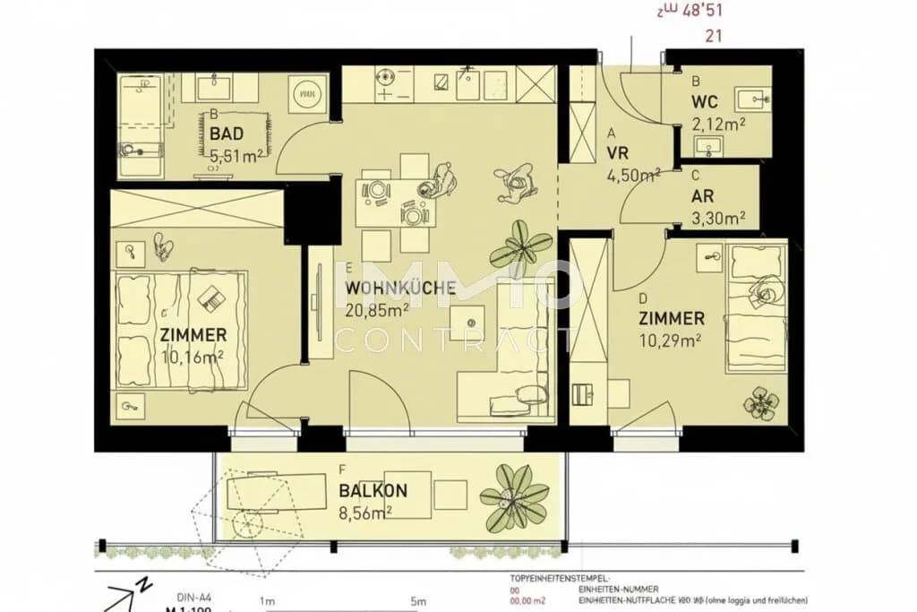 3-Zimmer-Wohnung kaufen in Wien – 55,8 m², € 352.500 – Bild 9 von 9