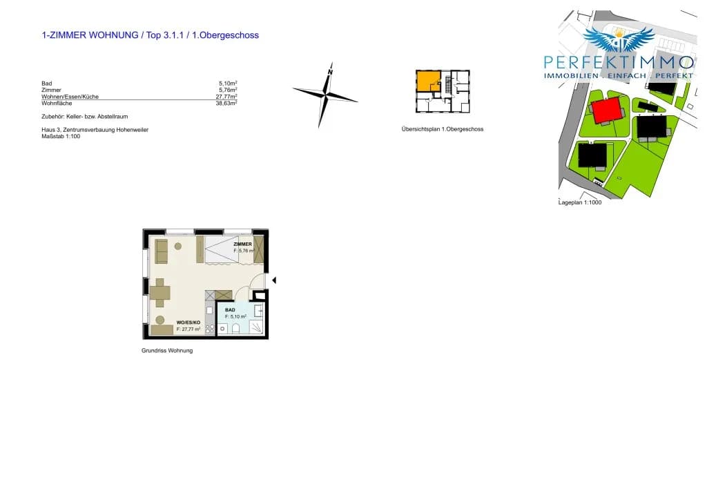 1-Zimmer-Wohnung kaufen in Bregenz – 38,63 m², € 229.000 – Bild 2 von 2