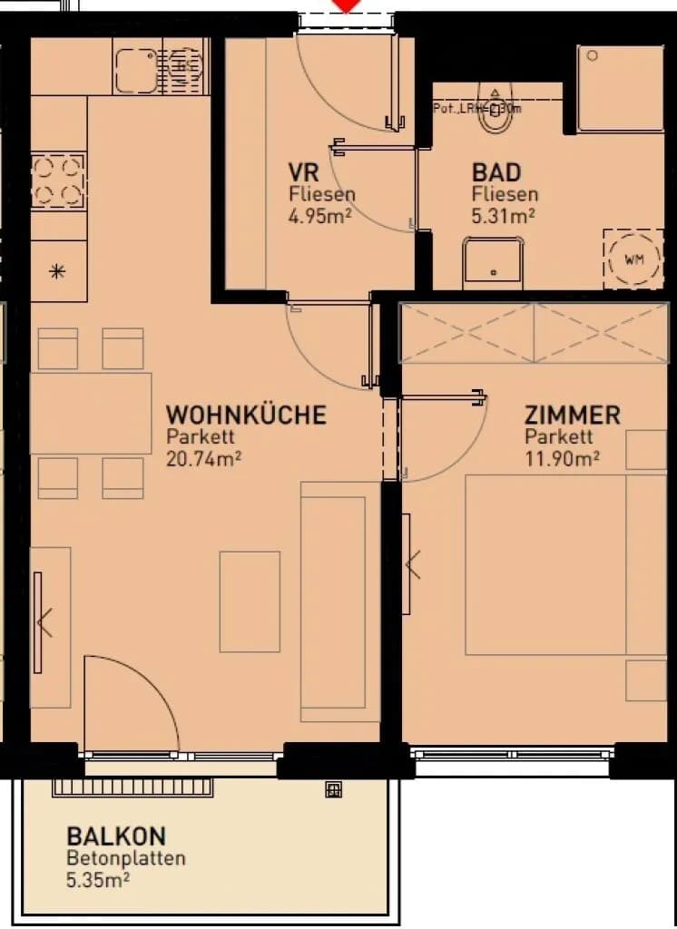 2-Zimmer-Wohnung mieten in Wien – 42,9 m², € 839 – Bild 11 von 11