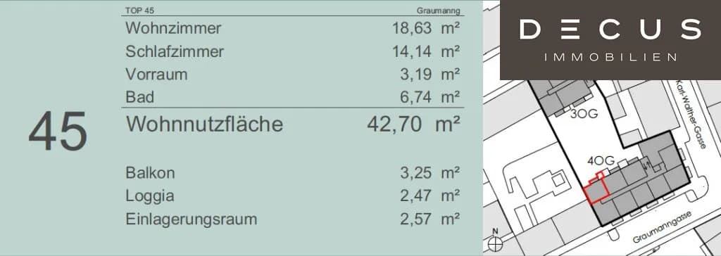 2-Zimmer-Wohnung mieten in Wien – 42,7 m², € 1.029 – Bild 22 von 22