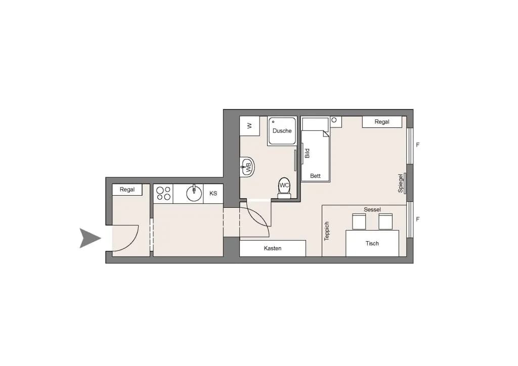 1-Zimmer-Wohnung mieten in Wien – 26 m², € 850 – Bild 9 von 9