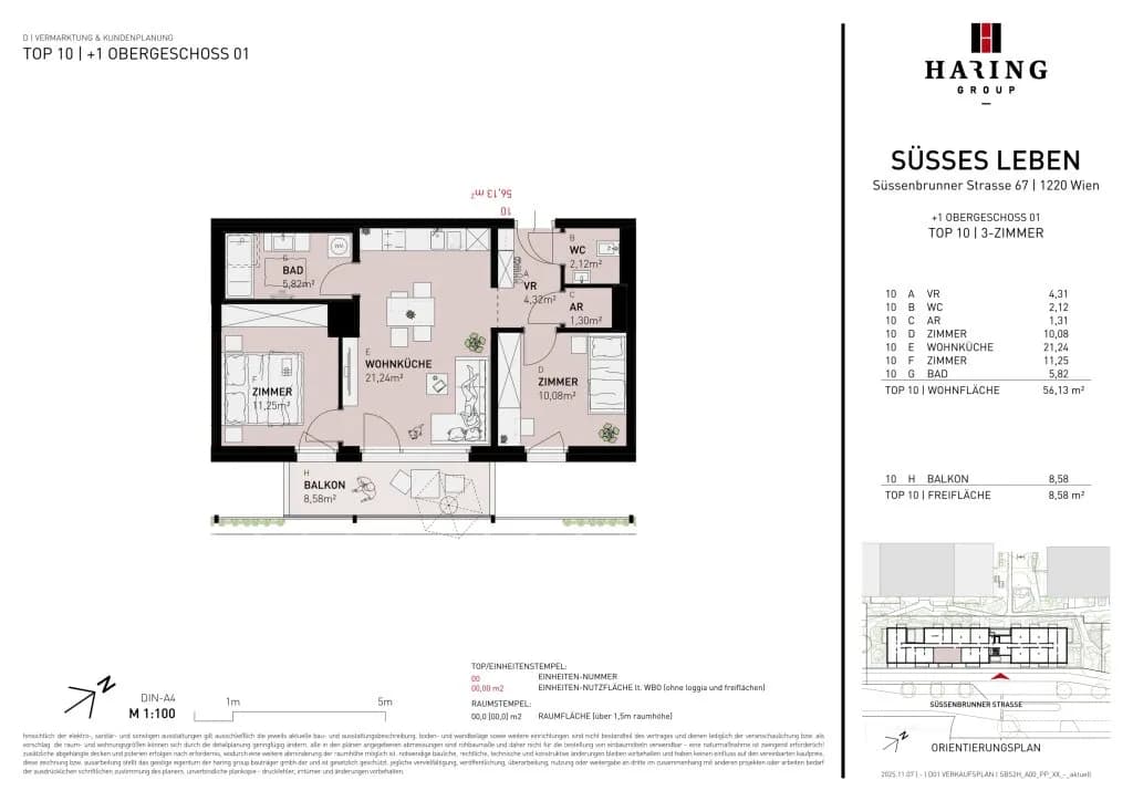 3-Zimmer-Wohnung kaufen in Wien – 56 m², € 344.500 – Bild 9 von 9