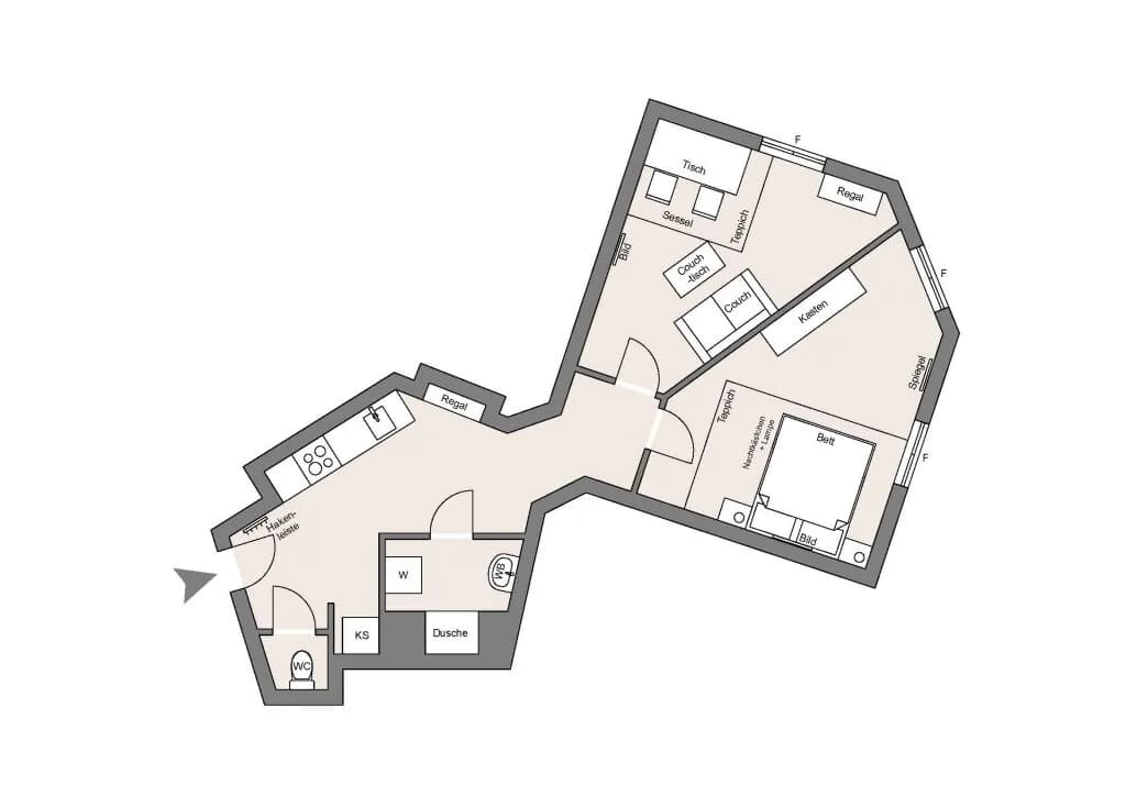2-Zimmer-Wohnung mieten in Wien – 46 m², € 1.100 – Bild 14 von 14