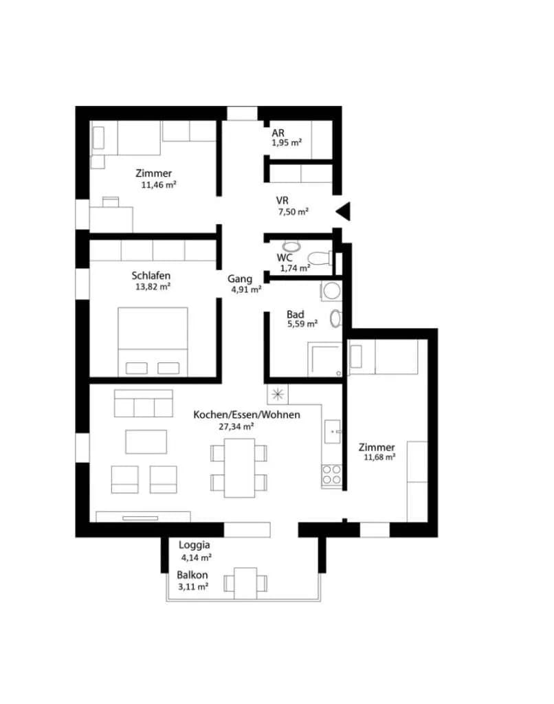 4-Zimmer-Wohnung kaufen in Villach – 86 m², € 282.543 – Bild 2 von 13