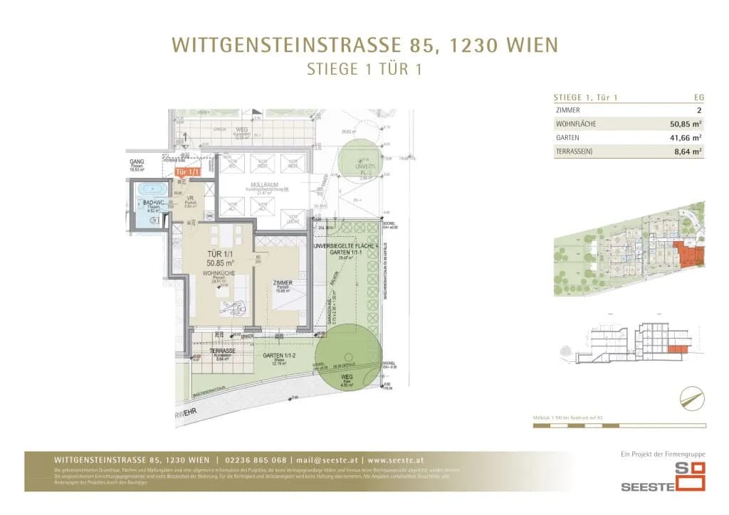 2-Zimmer-Wohnung kaufen in Wien – 50,85 m², € 395.000 – Bild 3 von 3