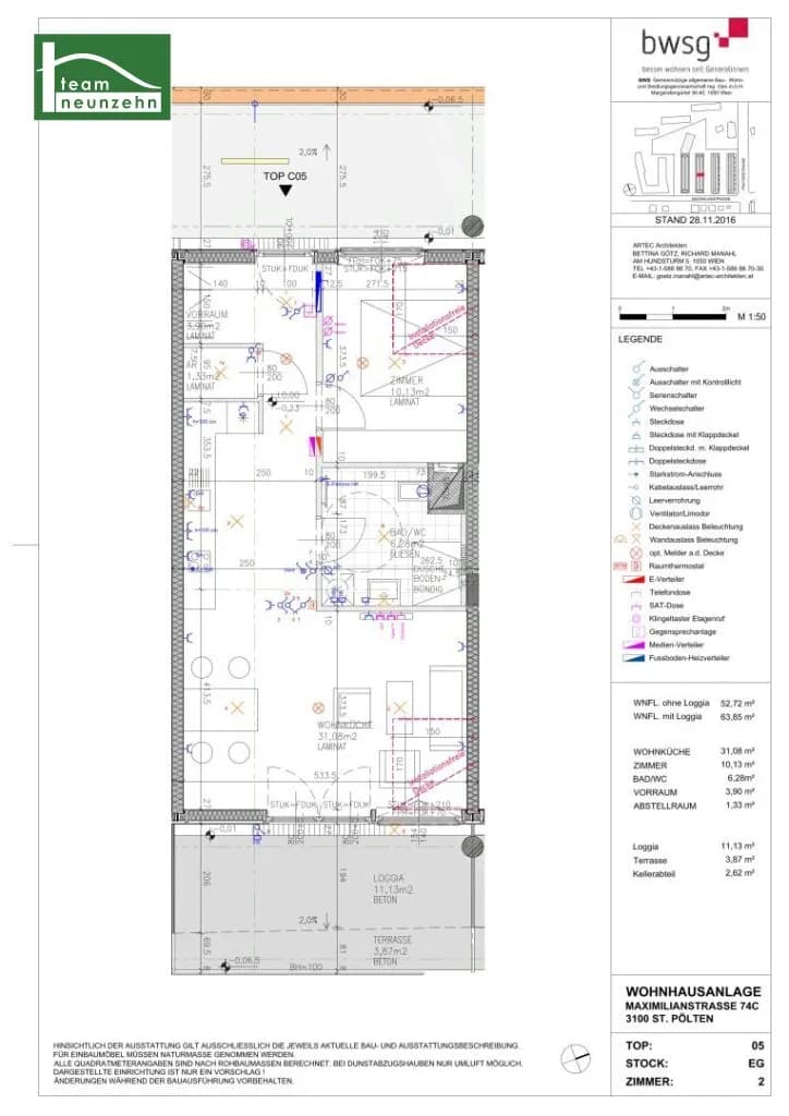 2-Zimmer-Wohnung mieten in Sankt Pölten – 52,72 m², € 610 – Bild 17 von 17
