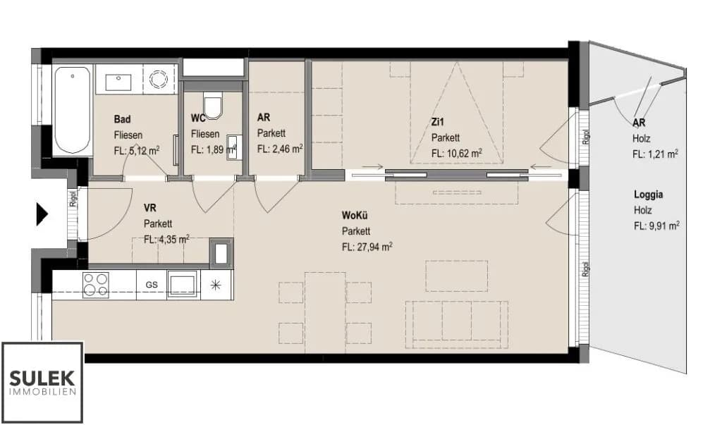 2-Zimmer-Wohnung mieten in Wien – 52,48 m², € 1.675 – Bild 18 von 19