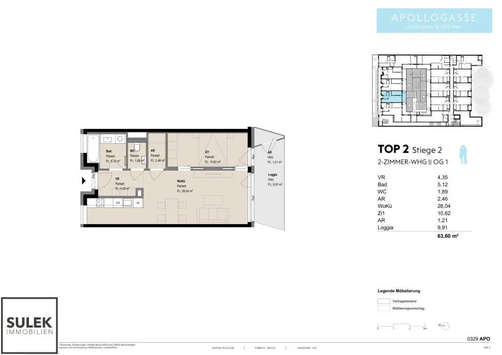 2-Zimmer-Wohnung mieten in Wien – 52,48 m², € 1.675 – Bild 19 von 19