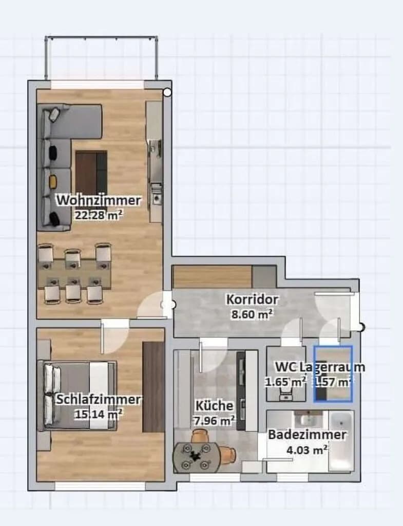 2-Zimmer-Wohnung kaufen in Baden – 61,23 m², € 219.950 – Bild 5 von 7