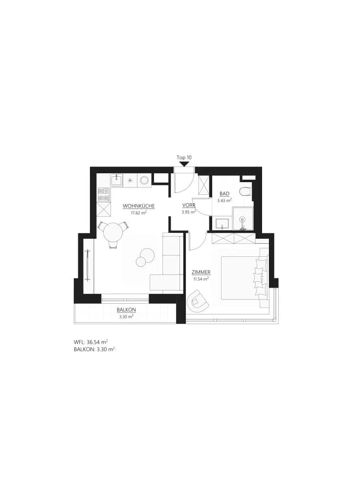 2-Zimmer-Wohnung kaufen in Wien – 36,82 m², € 240.000 – Bild 7 von 7