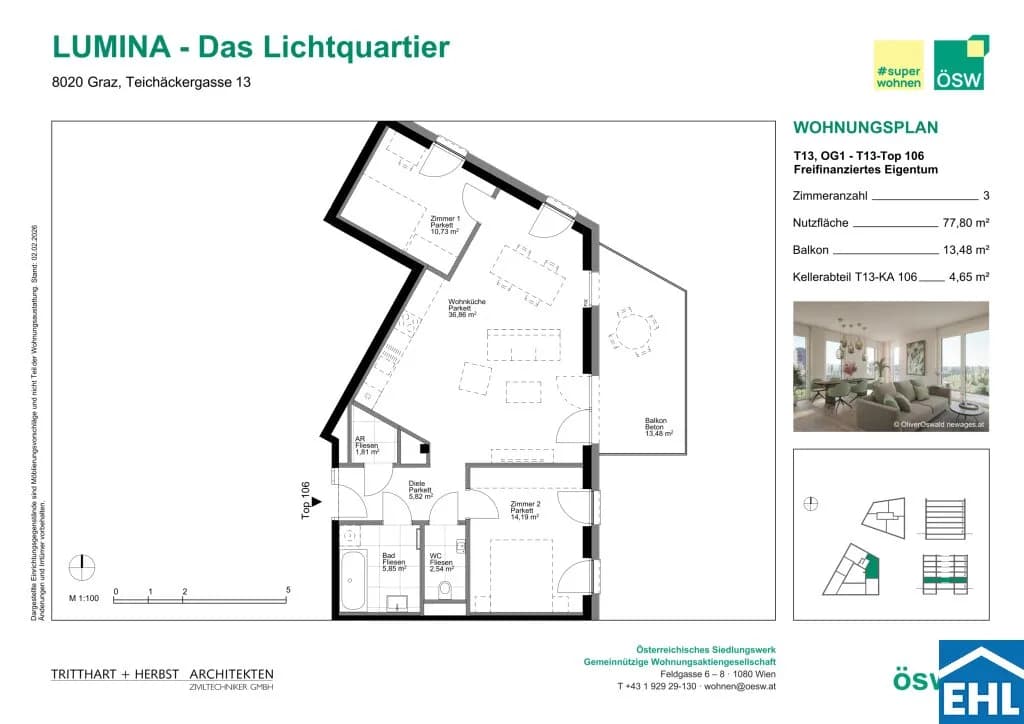 3-Zimmer-Wohnung kaufen in Graz – 77,8 m², € 344.000 – Bild 9 von 9