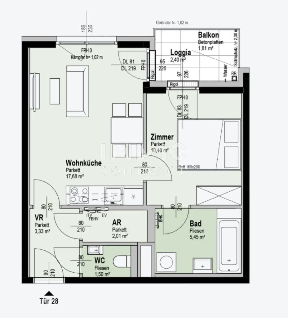 2-Zimmer-Wohnung kaufen in Wien – 42,84 m², € 289.300 – Bild 10 von 10
