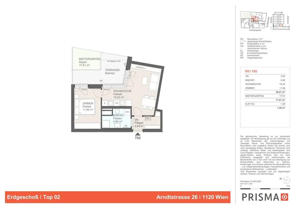 2-Zimmer-Wohnung kaufen in Wien – 39,21 m², € 262.100 – Bild 3 von 3