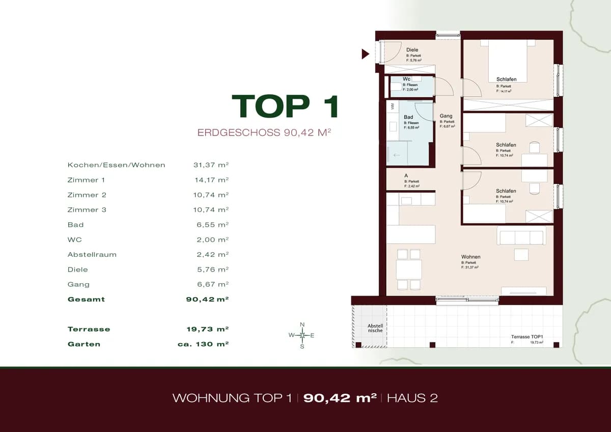 4-Zimmer-Wohnung kaufen in Graz – 90,91 m², € 615.146