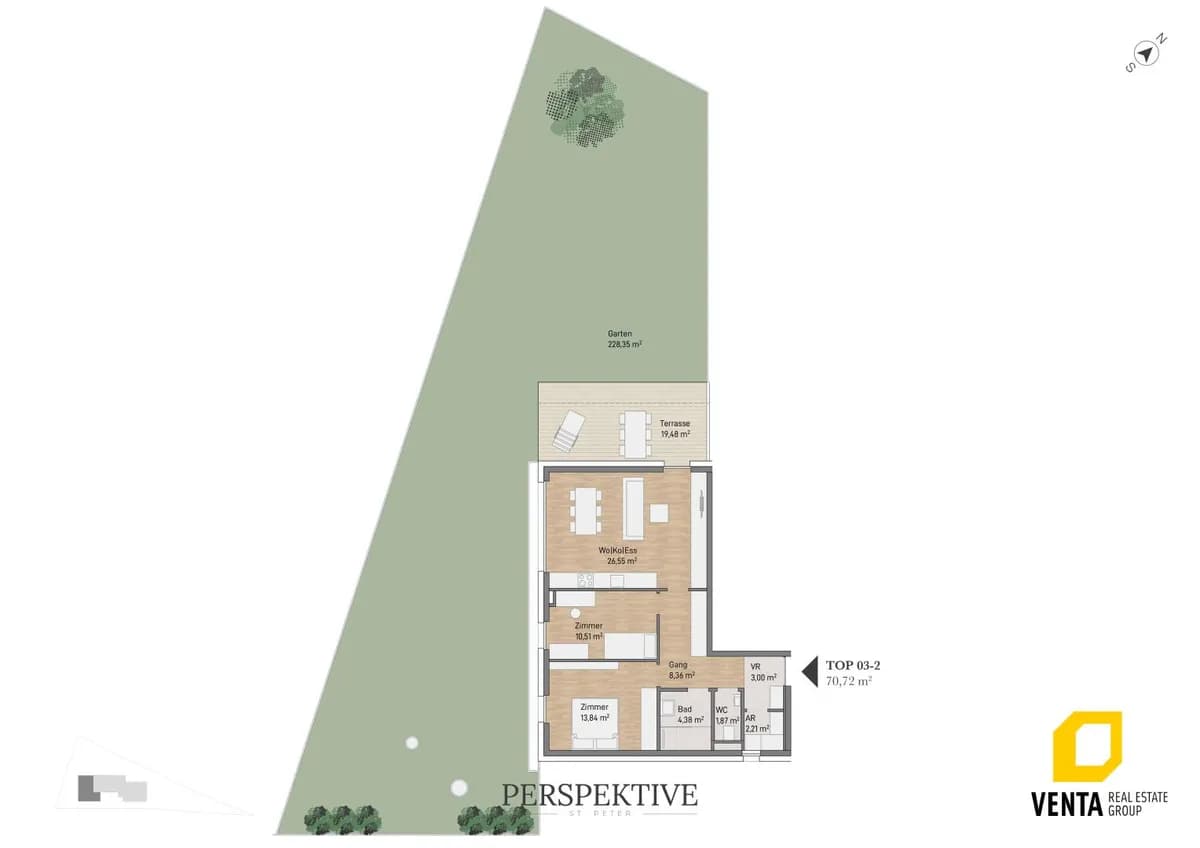 3-Zimmer-Wohnung kaufen in Graz – 70,72 m², € 486.949 – Bild 2 von 7
