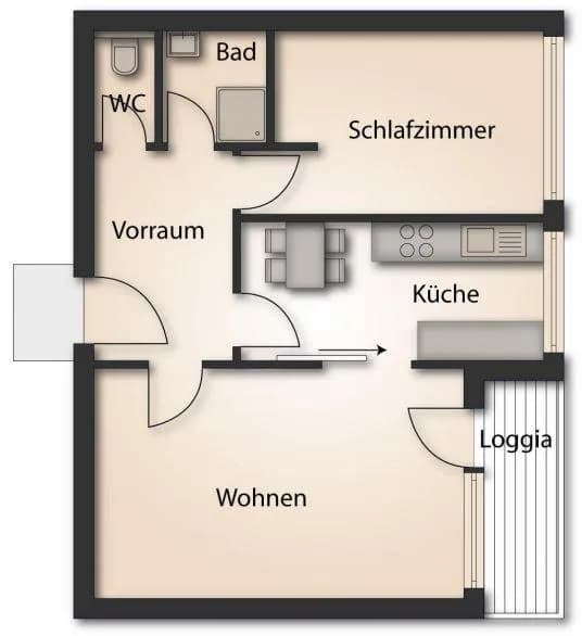 2-Zimmer-Wohnung kaufen in Salzburg Stadt – 52 m², € 249.000 – Bild 5 von 5