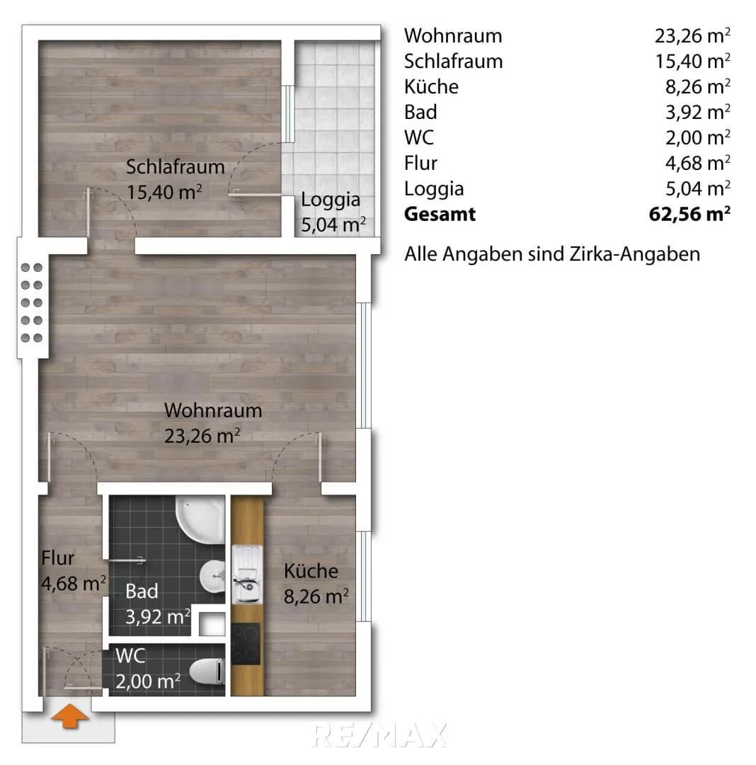 2-Zimmer-Wohnung kaufen in Wels – 57,52 m², € 180.000 – Bild 9 von 9