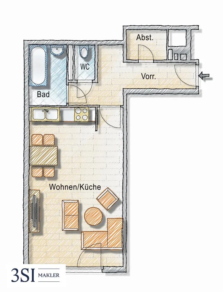 1-Zimmer-Wohnung kaufen in Wien – 42 m², € 169.000 – Bild 8 von 8