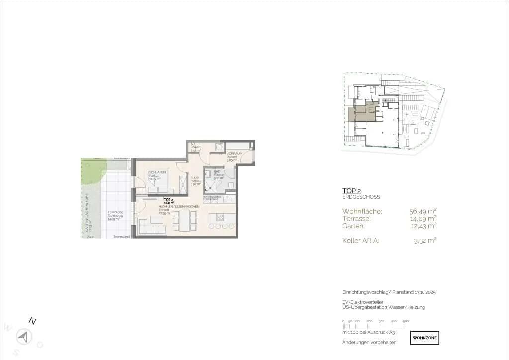 2-Zimmer-Wohnung kaufen in Salzburg Stadt – 56,49 m², € 559.000 – Bild 3 von 4