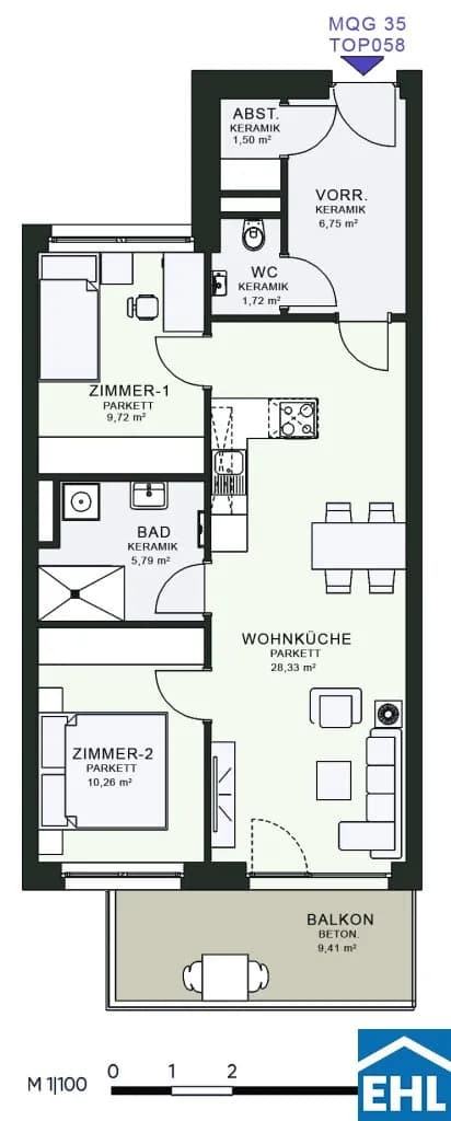 3-Zimmer-Wohnung mieten in Graz – 64,08 m², € 950 – Bild 18 von 18