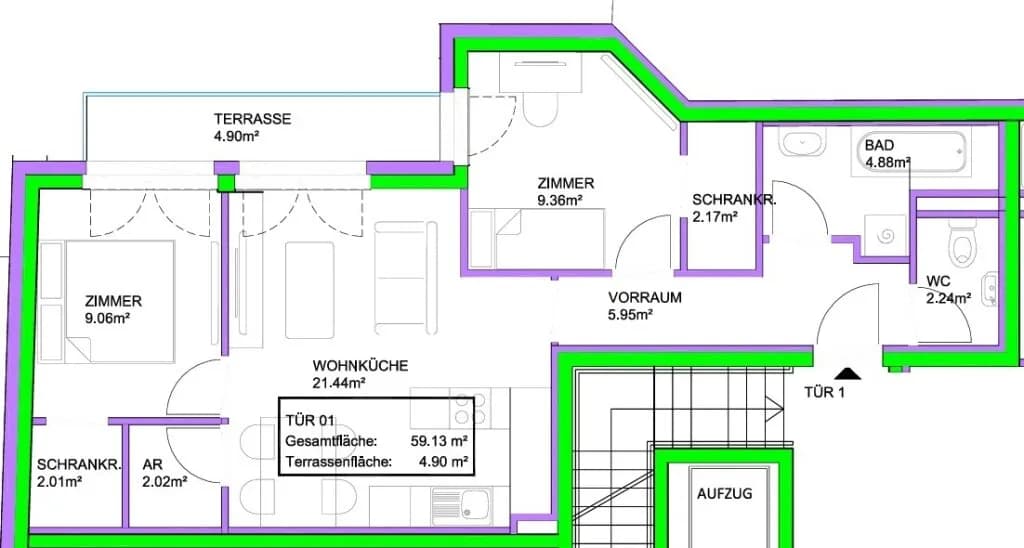 Wohnung kaufen in Wien – 59,13 m² – Bild 3 von 25