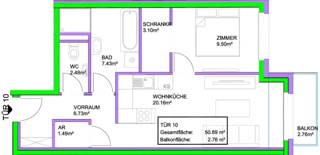 Wohnung kaufen in Wien – 59,13 m² – Bild 12 von 25